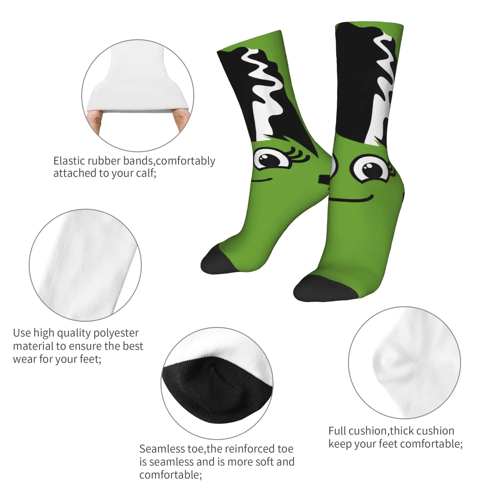 Braut von Frankenstein, süßes Monster, Halloween-Socken, Winterstrümpfe, elegante Herren, mittelweiche Socken, Radfahren, Anti-Schweiß-Socken