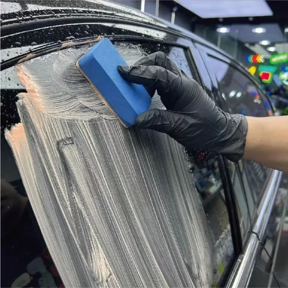 1-10Pcs Car Windshield Oil Film Cleaning Sponge Glass Polishing Brush Wool Felt Wiper Pad Oil dust Stain Remover foam wipe cloth