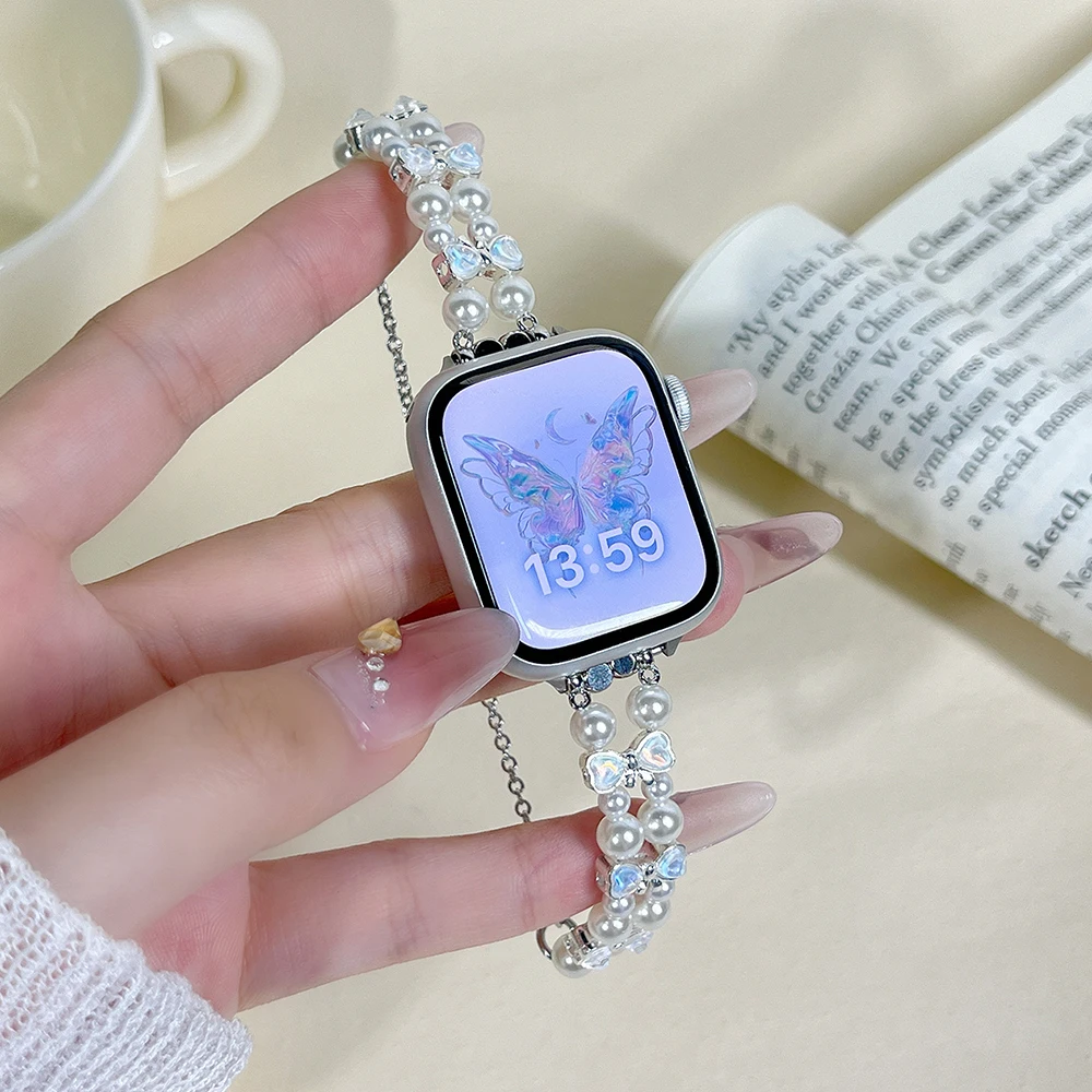 Biżuteria Pasek z muszką do Apple Watch 10 Pasek 46 mm 41 mm 45 mm 44 mm 40 mm 42 mm Damska metalowa bransoletka iWatch Series 9 8 7 SE 6 5