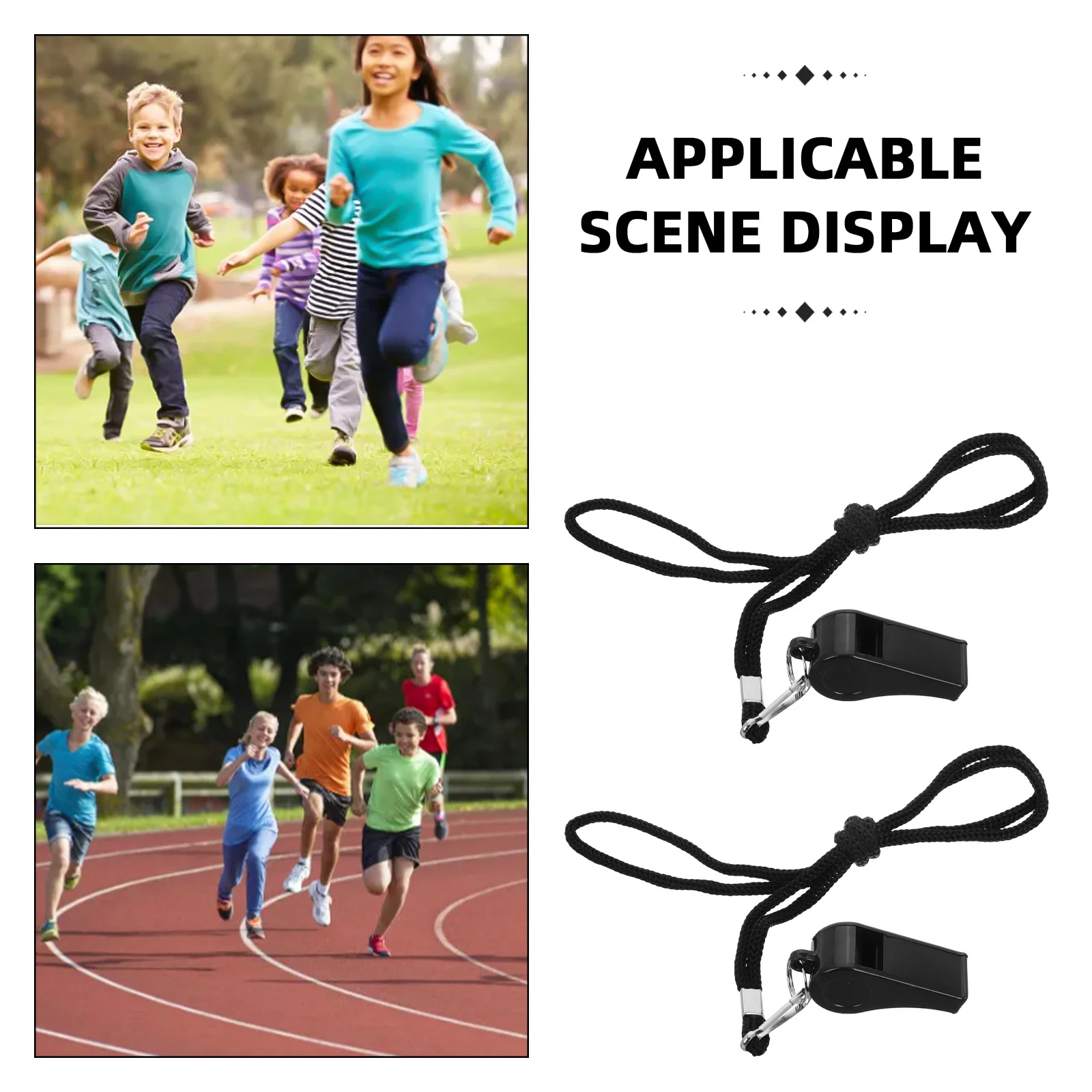 2 Stück Reisepfeife ABS verdickte Pfeifenhalskette für Schiedsrichter, Überleben, klarer Klang, tragbar, Camping, Wandern, Reisen