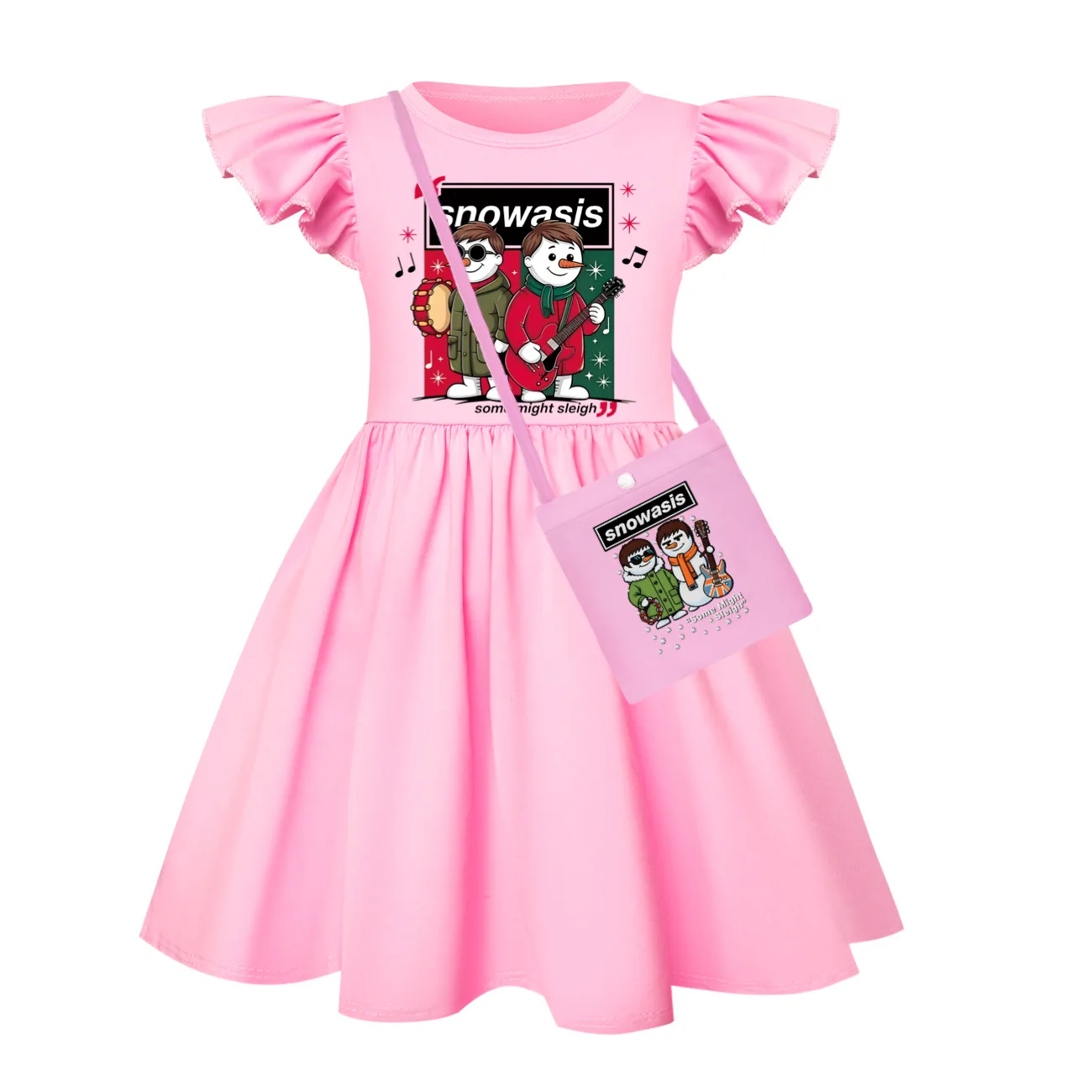 Funny Snowasis Some Might Sleigh Girls Sleepwear Girls Birthday Clothes Children Ruffle Dress Sleepwear Girls Dresses Home Dress