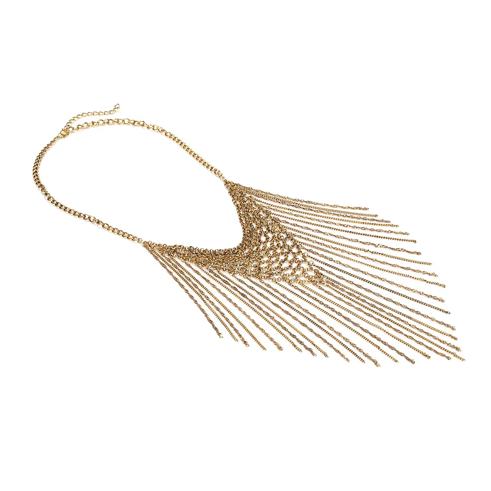 ZAA اليدوية خمر سلاسل معدنية شرابات قلادة القلائد للنساء مريلة المختنق قلادة بوهو مجوهرات الرقبة الملحقات #4