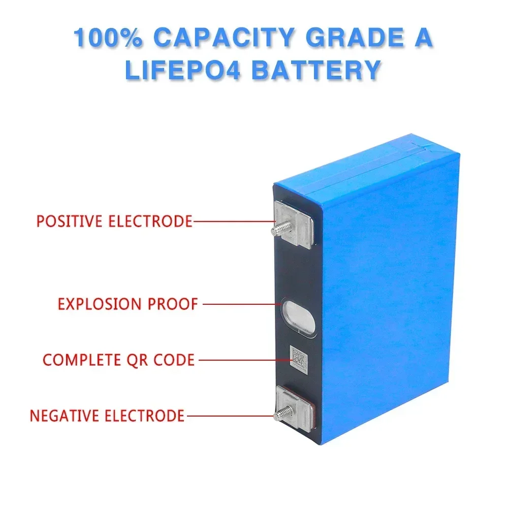 NEW 8PCS 3.2v 50Ah Lifepo4 Lithium Iron Phosphate Battery DIY 12v 24v 48V Grade A Rechargeable Cells For Golf Cart Solar Boat