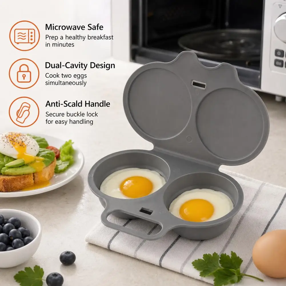 1/2Pcs Home Kitchen Microwave Egg Cooker Plastic Non-Stick Egg Cooking Mould Flower Love Boiled Egg Model Kitchen Tools