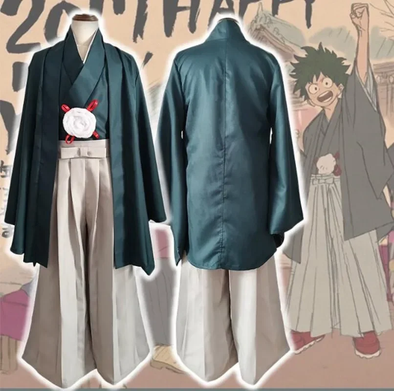 

My Hero Academia Cosplay Anime Man Kimono Costume Full Set Jacket+Coat+Trousers+Vest