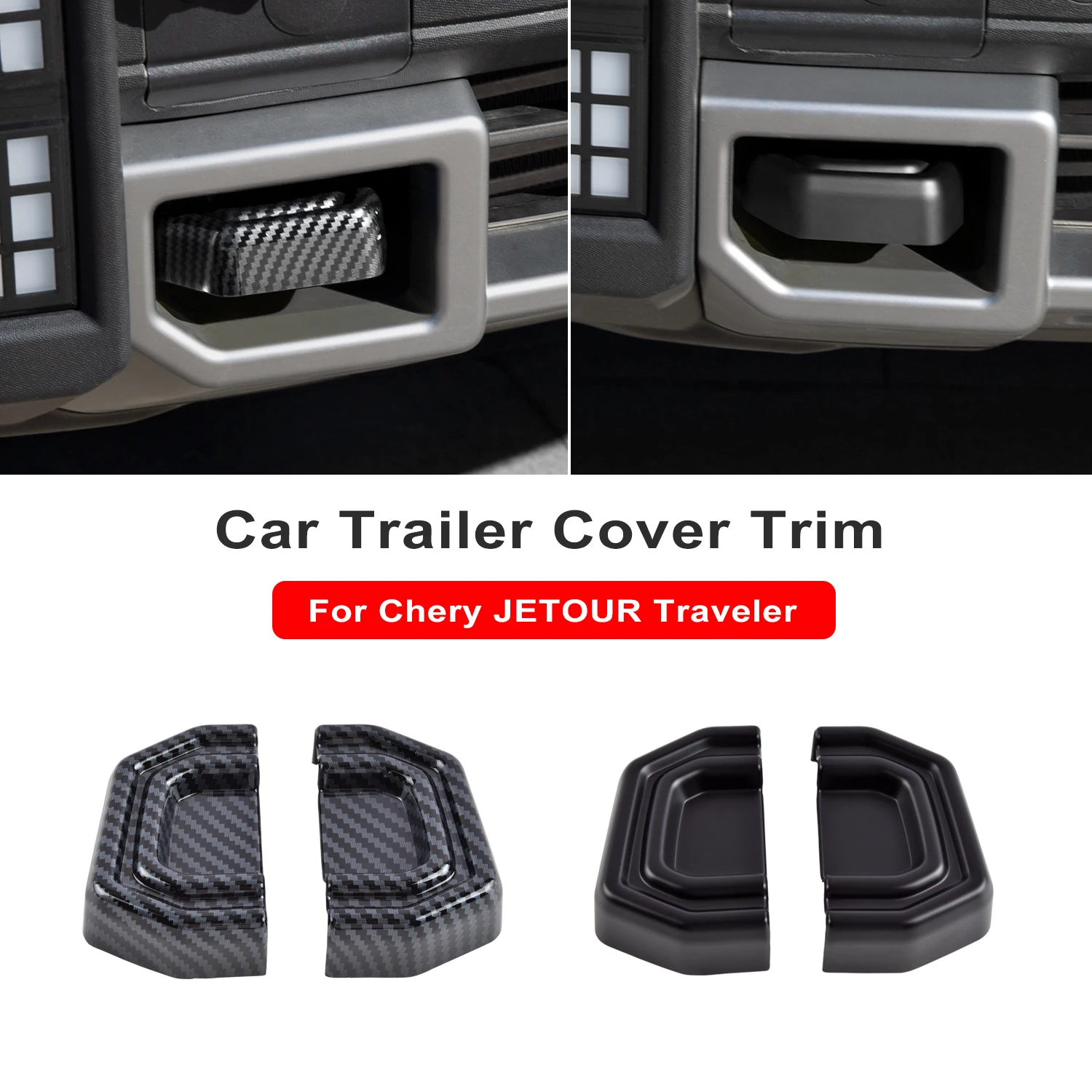 

New Car Trailer Cover Trim Stickers Fit for Chery JETOUR Traveler Trailer Hook Cover Black Warrior Modification Car Accessories