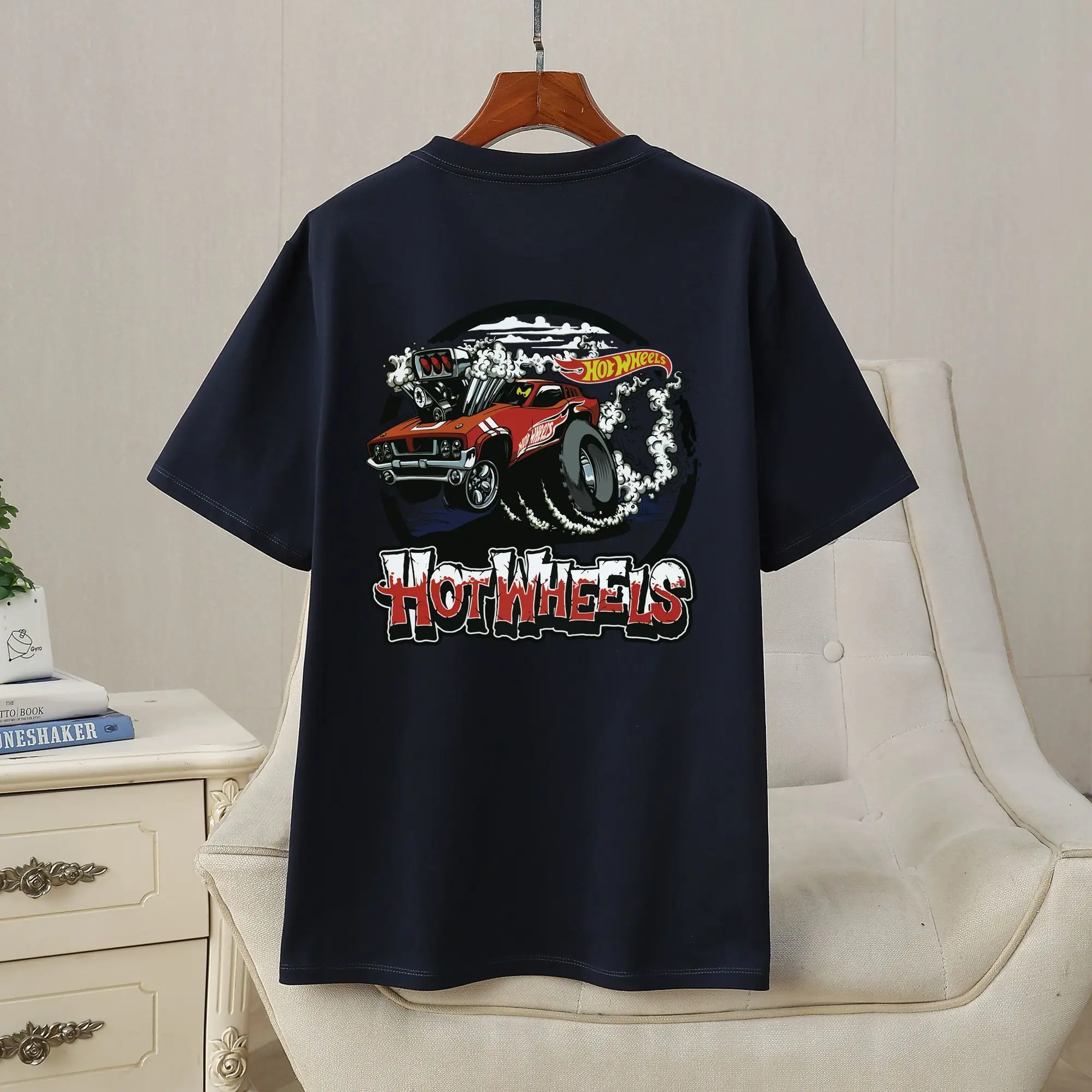 جديد عصري القطن الخالص زوجين جديد قصير الأكمام الصيف عادية رسالة تي شيرت مطبوعة الرجال والنساء فضفاض جولة الرقبة أعلى #3