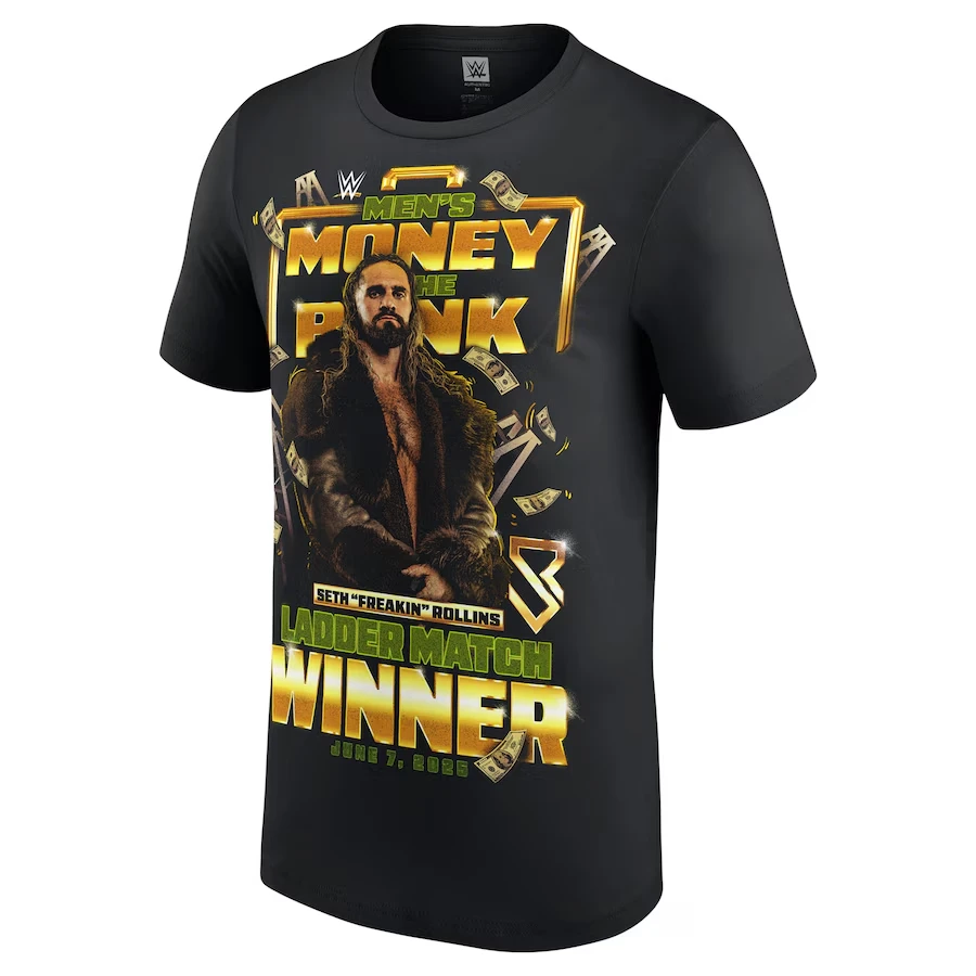 

Men's Black Seth Rollins 2025 Competition Champion T-Shirt Simple And Fashionable Sweat Absorbing Suitable For Daily Leisure