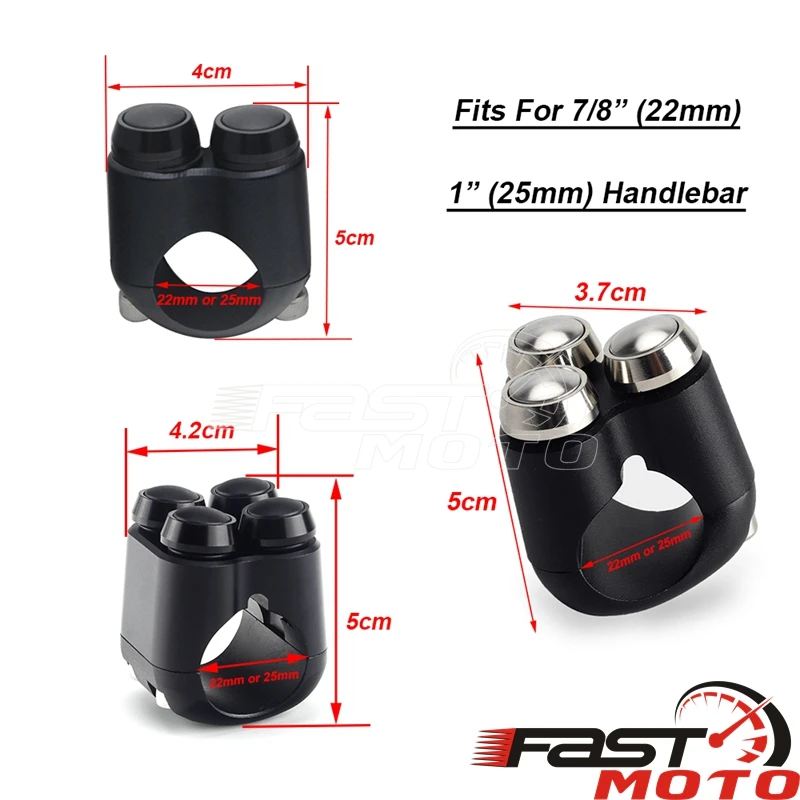 2 & 3 & 4 pulsanti interruttore moto 25mm 22mm maniglia Bar Controller interruttori corno di avviamento universale 1 \