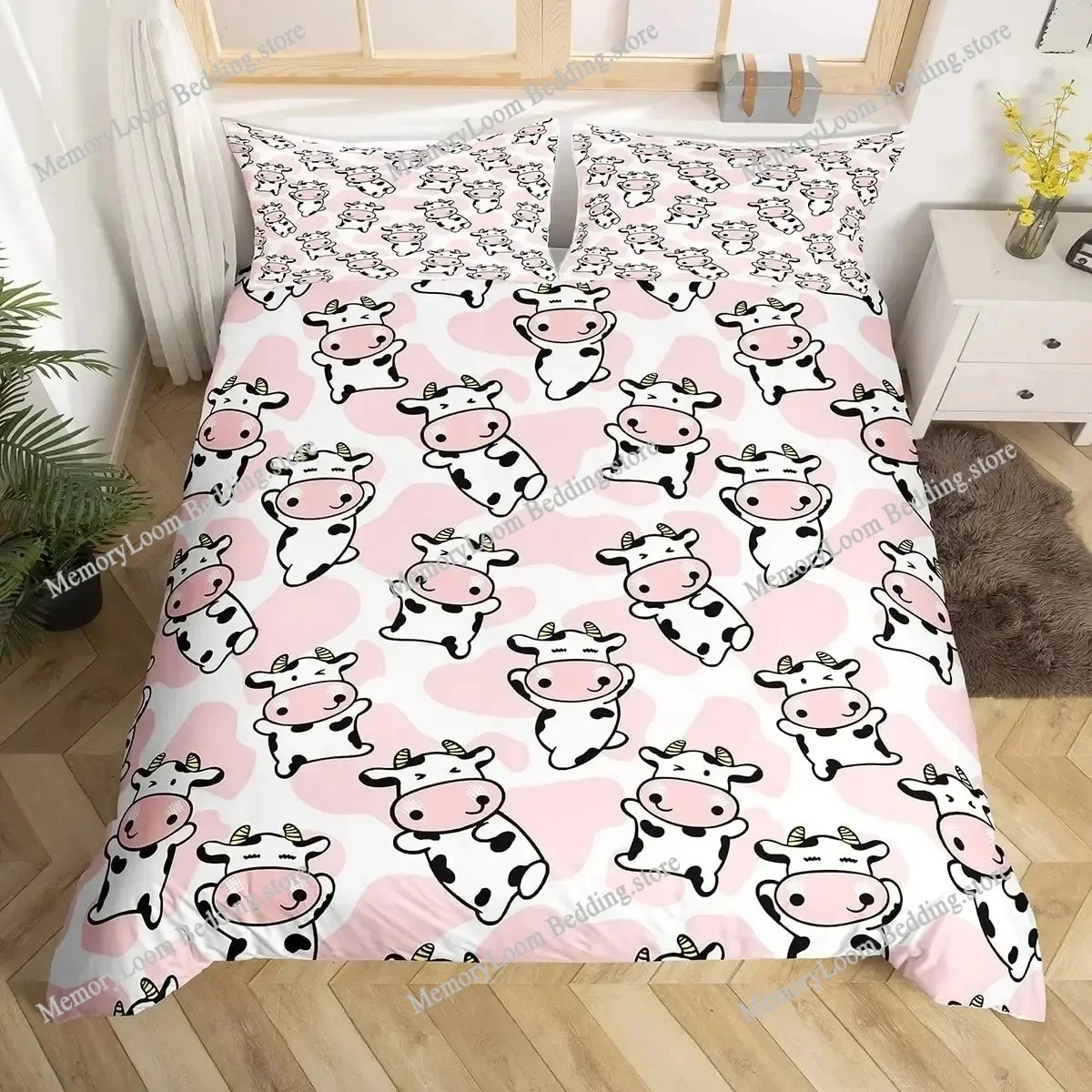 

Ultimate Milk Cow Pattern Comforter Set: Complete Bedding for a Stylish Bedroom Makeover. Perfect for Adults&Teens.Luxury Gift