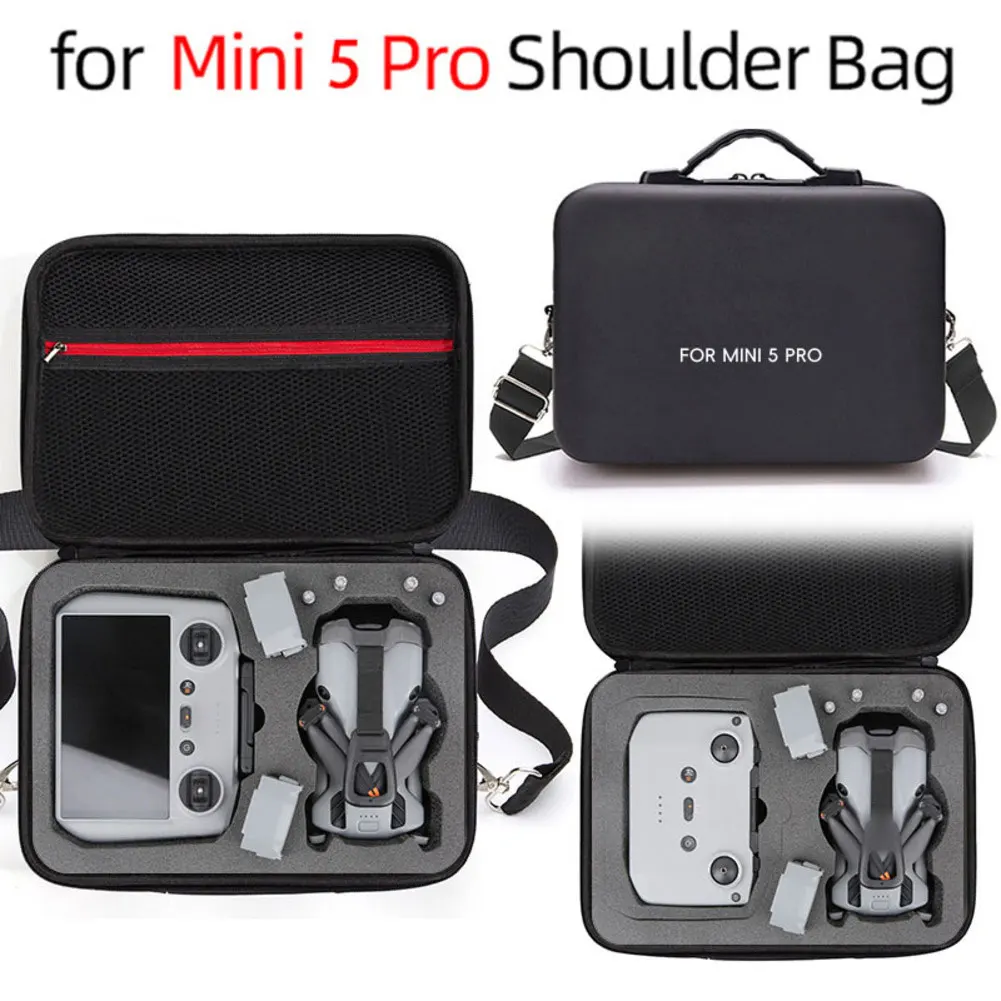 Adjustable Shoulder Strap Waterproof PU Leather Case for DJI Mini 5 Pro Providing Reliable Protection and Storage