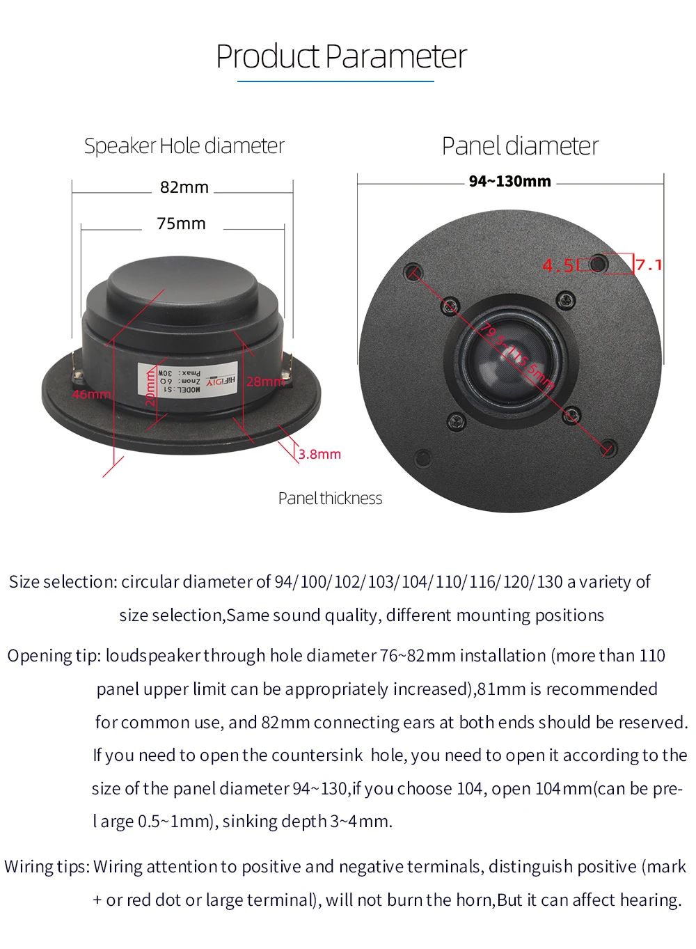 S1 HiFi 4-Zoll-Hochtöner-Lautsprechereinheit mit Transparenter Seidenmembran, 6 Ohm, 30W, für Heimkino, Hochton-Lautsprecher 94/100/104/110/116/120 – Detail 5