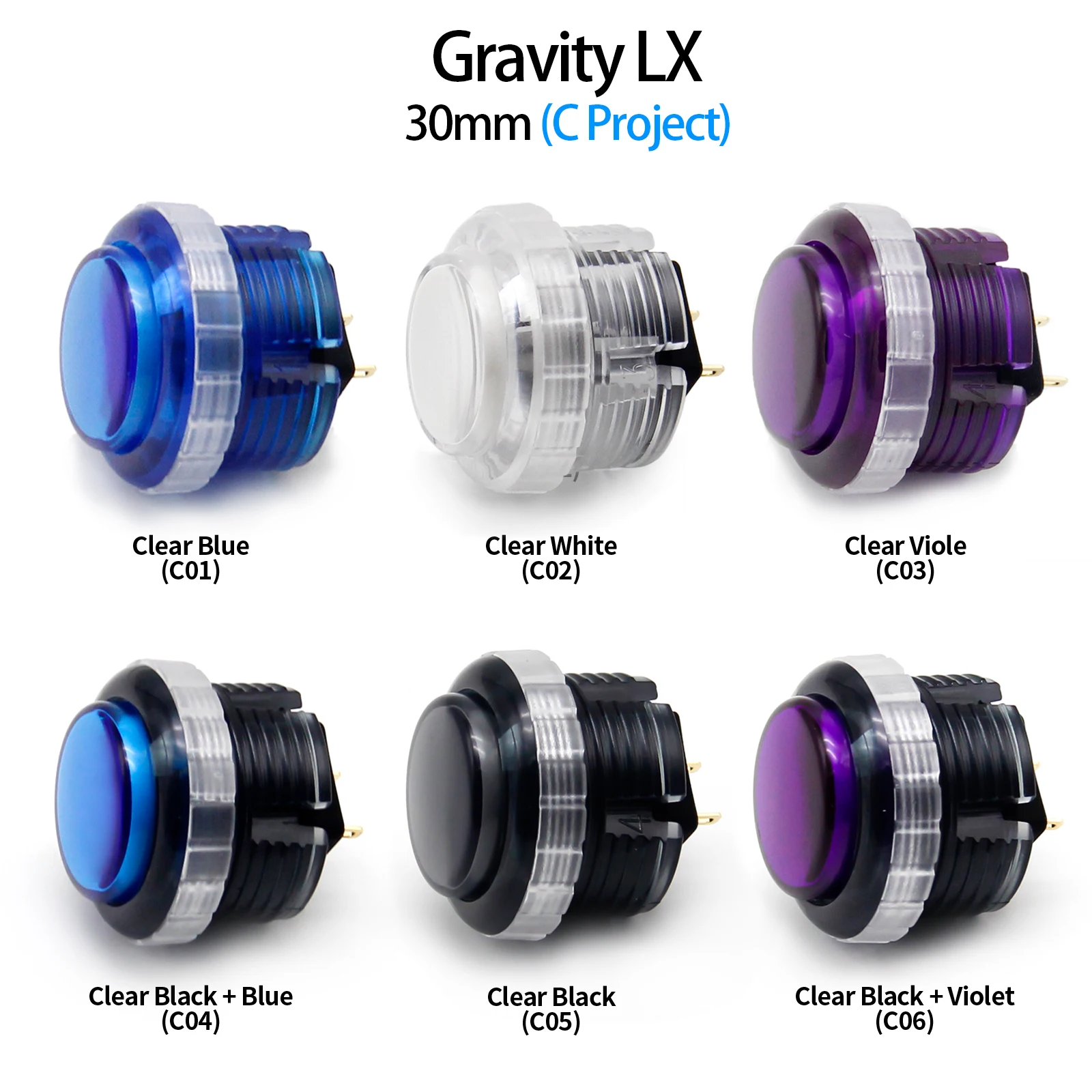 QANAB Gravity LX 30 mm mechanischer Drucktastenschalter, Arcade-Tasten, DIY-Kit – Detail 10