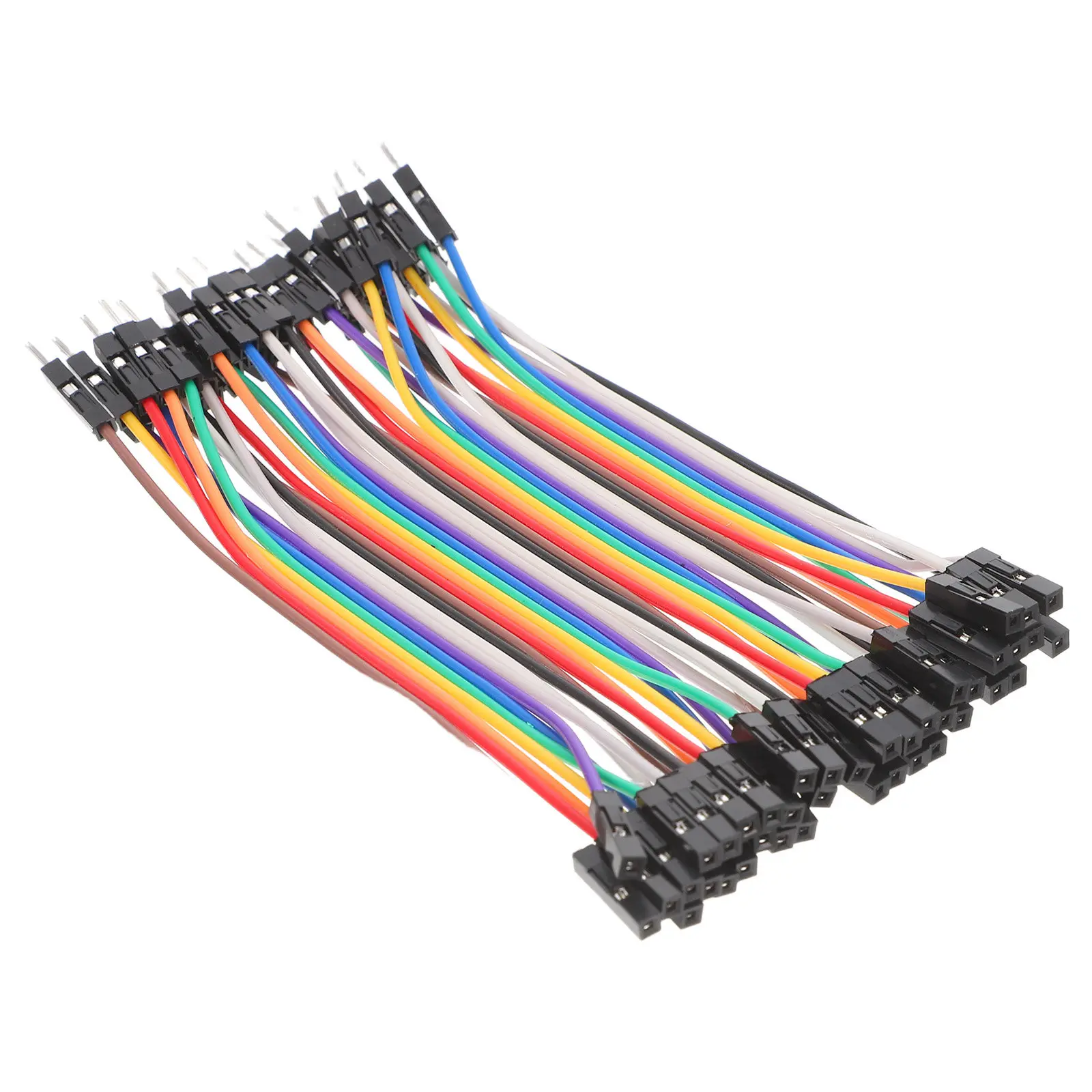 40Pcs Male to Female Jumper Wire Set Color 10Cm Breadboard Wire Cable for 2.54mm Pin Header Jumper Cable Kit