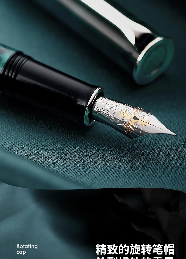 LT Hongdian N2 Green Mist Forest Füllfederhalter Business Office Student Exquisiter Signierstift – Detail 9