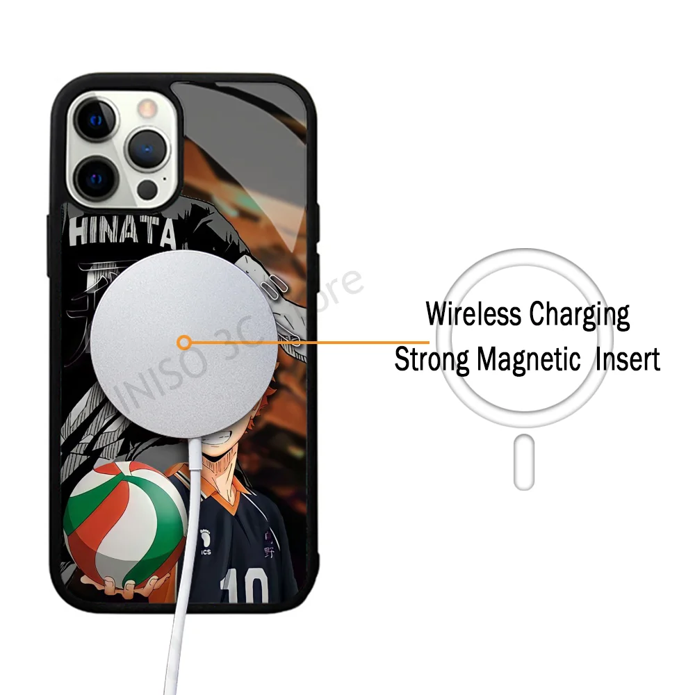 Japan Anime Volleyball Boy Haikyuu Phone Case Strong Magnetic For IPhone 15 14 13 Pro Max 11 12 Mini For Magsafe