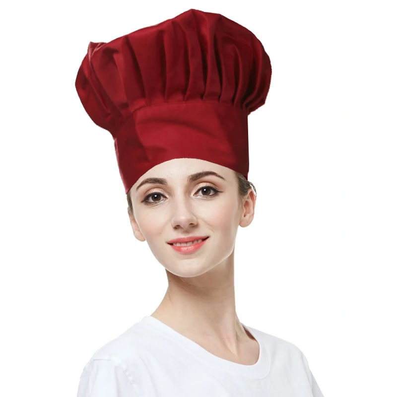 High quality Cook Work Cap 2pc/1pcs Adjustable Chef Hats for Catering Work Canteen Café Baking Household Kitchen Cooking Caps