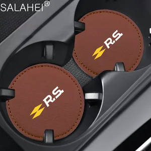 Kaymaz Araba Su Bardağı Mat Pad Renault RS için Spor Megane 3 4 2 Satır Clio 5 Sandero Scenic Logan Twingo Koleos Safrane 2 Adet 6 renault clio için ana satış paspasları-no. 6