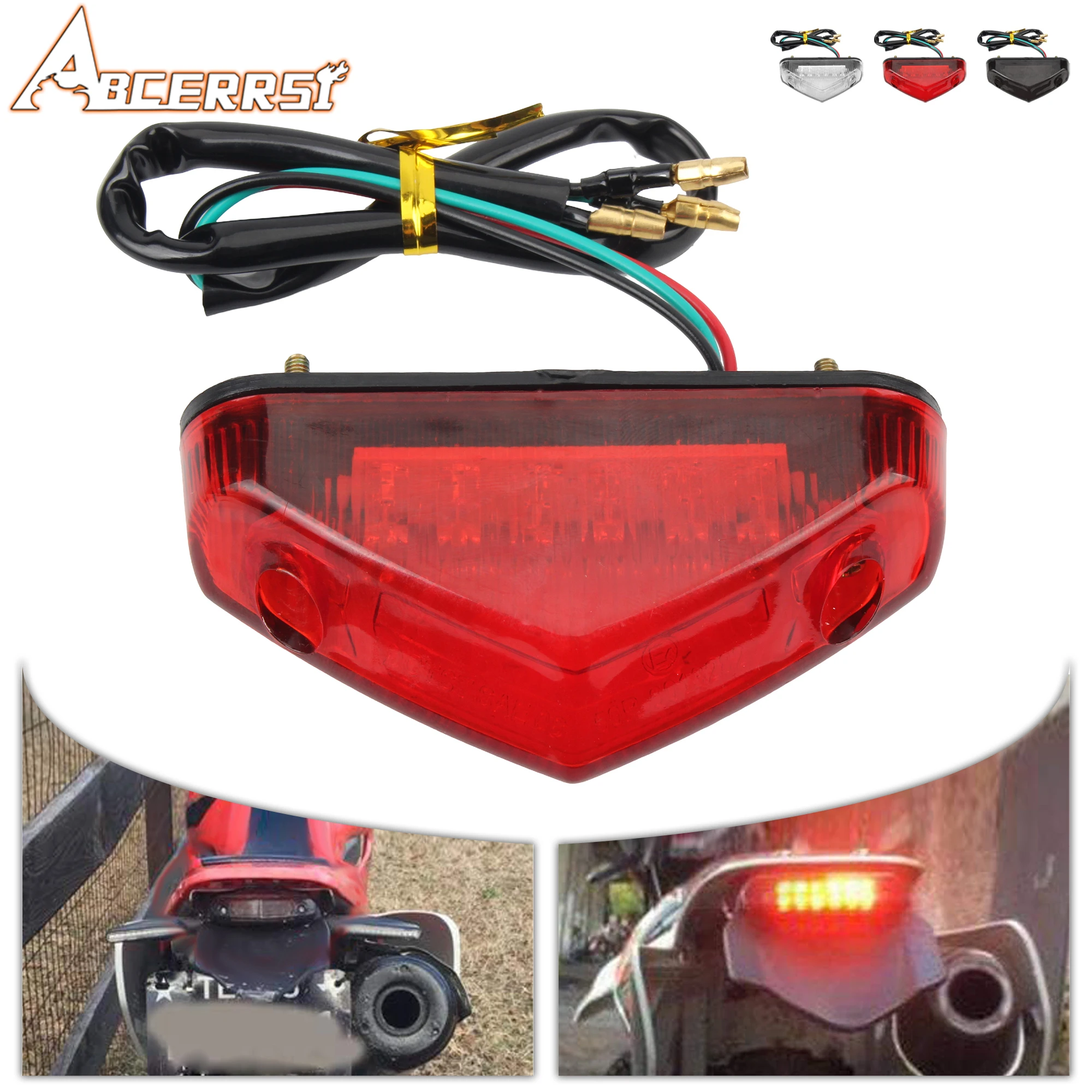 

ATV UTV Motorcycle 12V Universal LED Tail Light License Plate Light Warning Light For Yamaha Honda Harley Cafe Racer Modified
