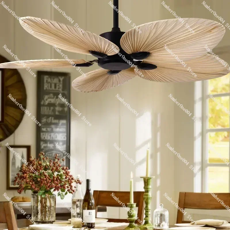 Suitable For52 Inches All Copper Motor Remote Control Fancy 5 Blade Ceiling Fan With Light Home