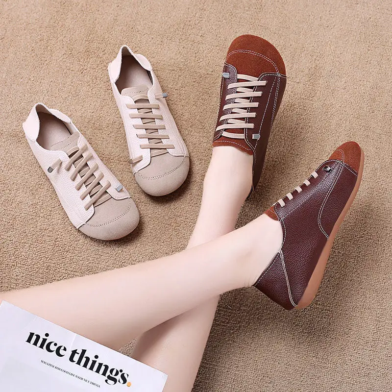 Mocasines japoneses Harajuku para mujer, zapatillas de diseñador, mocasines con cordones, Mules planos para mujer y niña, zapatos sin cordones con