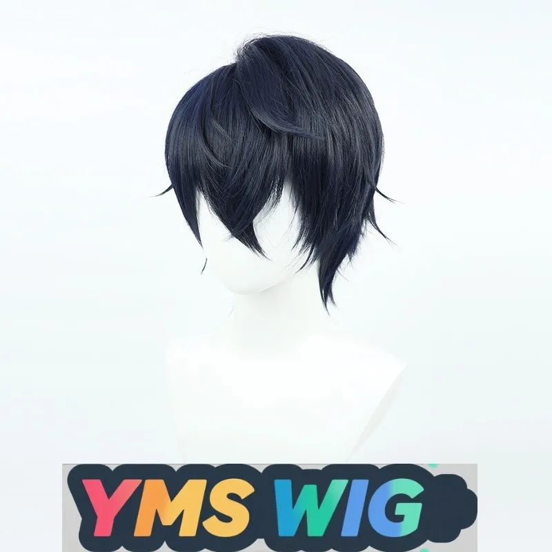 【YMS WIG】Undecided Event Book Lu Jinghe Cosplay Wig Beautiful Boy Dark Blue Fan Male Top Hair