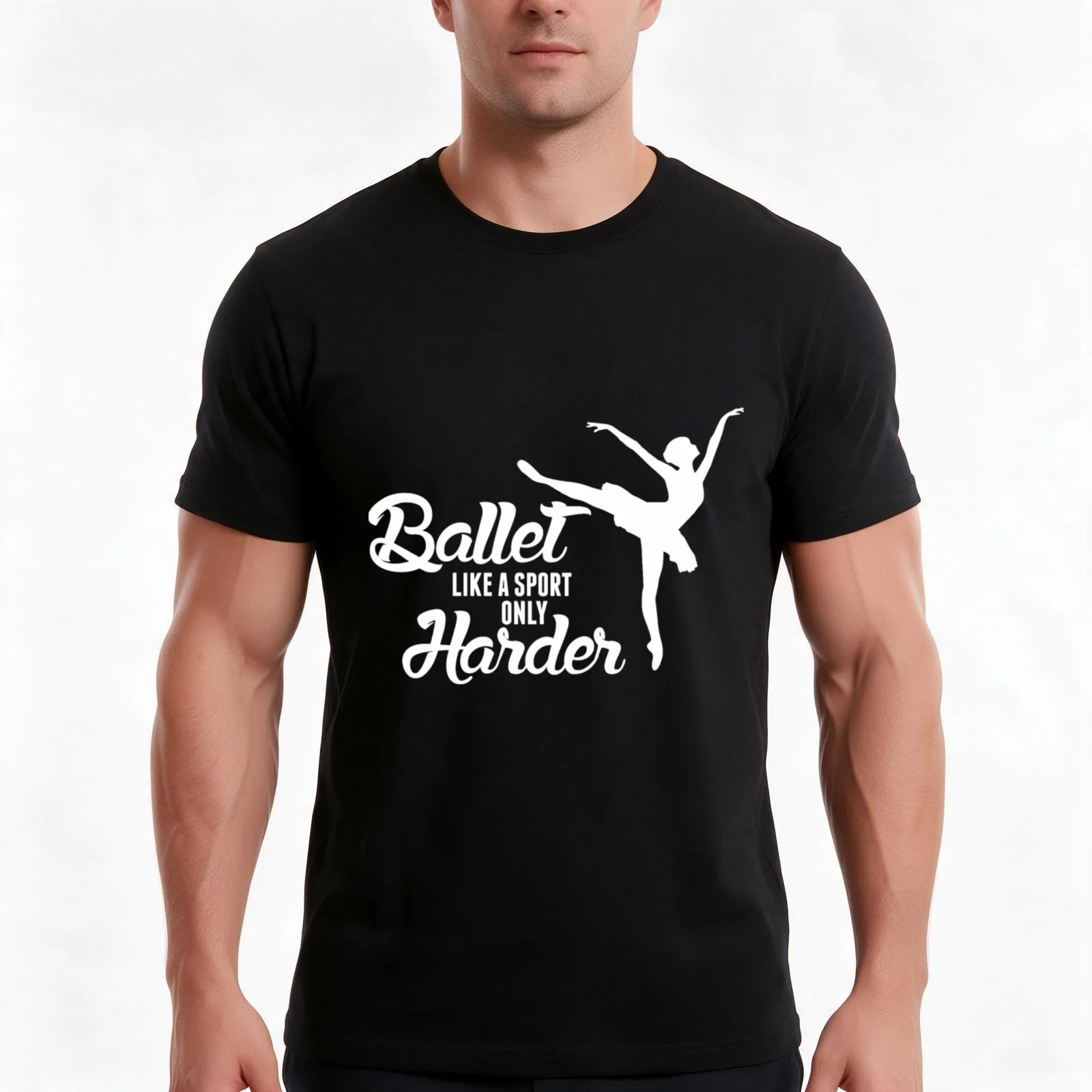 Camiseta con el lema «El ballet es como un deporte, solo que más difícil», camiseta de algodón para uso diario en verano, camisetas de estilo urbano de corte amplio, estampado gráfico de estilo vintage, 100 % algodón.