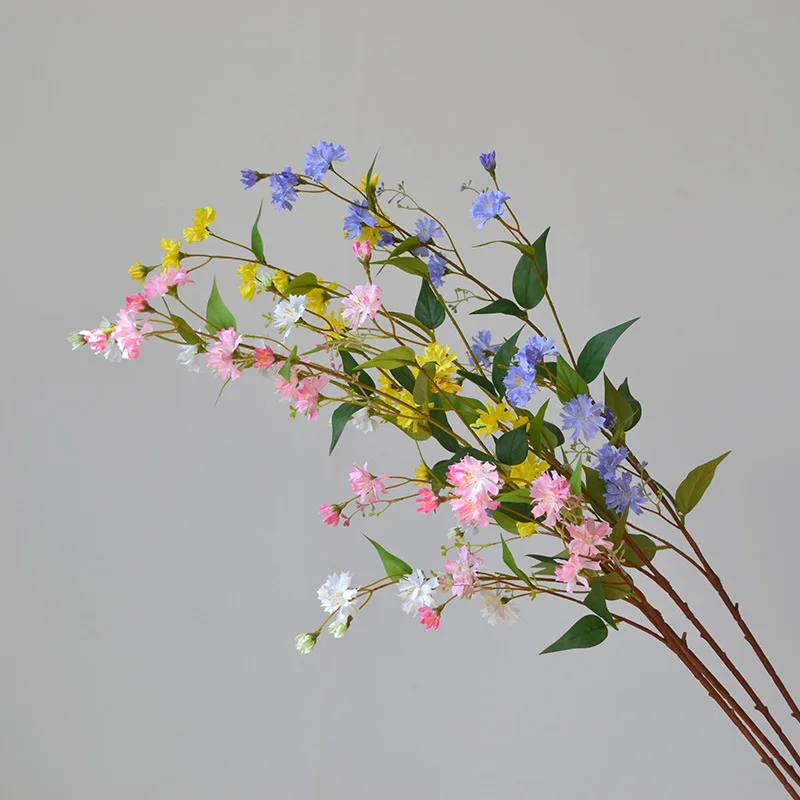 4 Stück künstliche 100 cm lange Schneeweidenblumen für Hochzeitsdekoration, Hintergrund-Blumenarrangements, Heimdekoration, Chrysanthemen – Detail 11