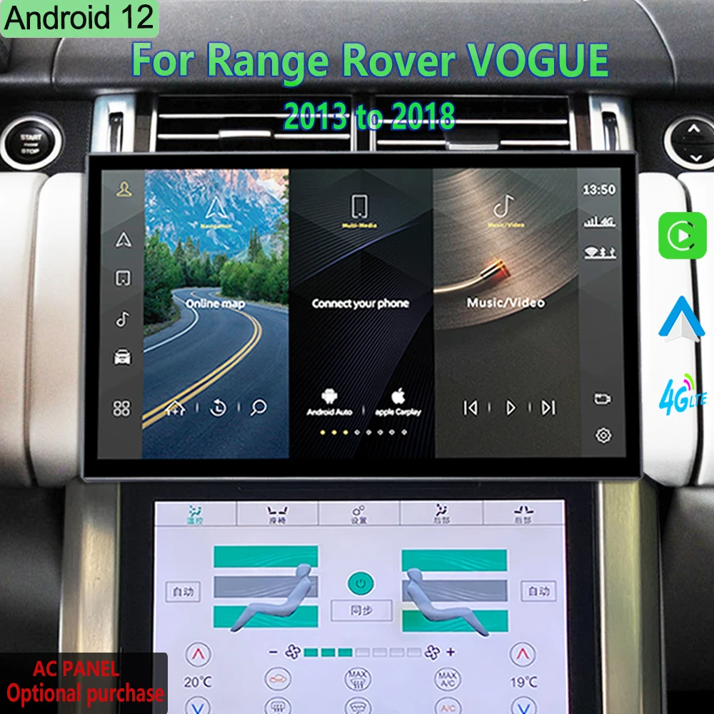 

13 дюймов Android 12 для Land Range Rover Vogue L405 2013 до 2018 Автомобильный мультимедийный GPS-навигатор HD дисплей экран радио Carplay