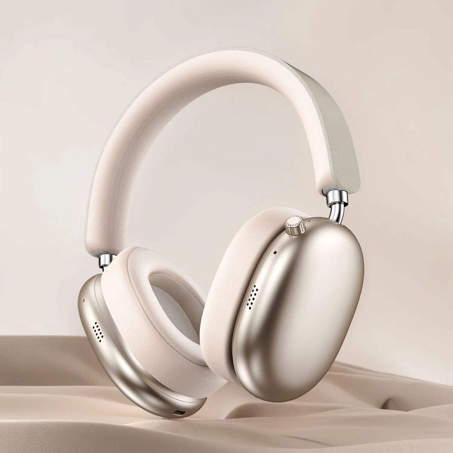 

Беспроводные наушники B45 с креплением на голову, Bluetooth 5.3, высококачественный звук, длительное время работы от батареи, золотистого цвета.