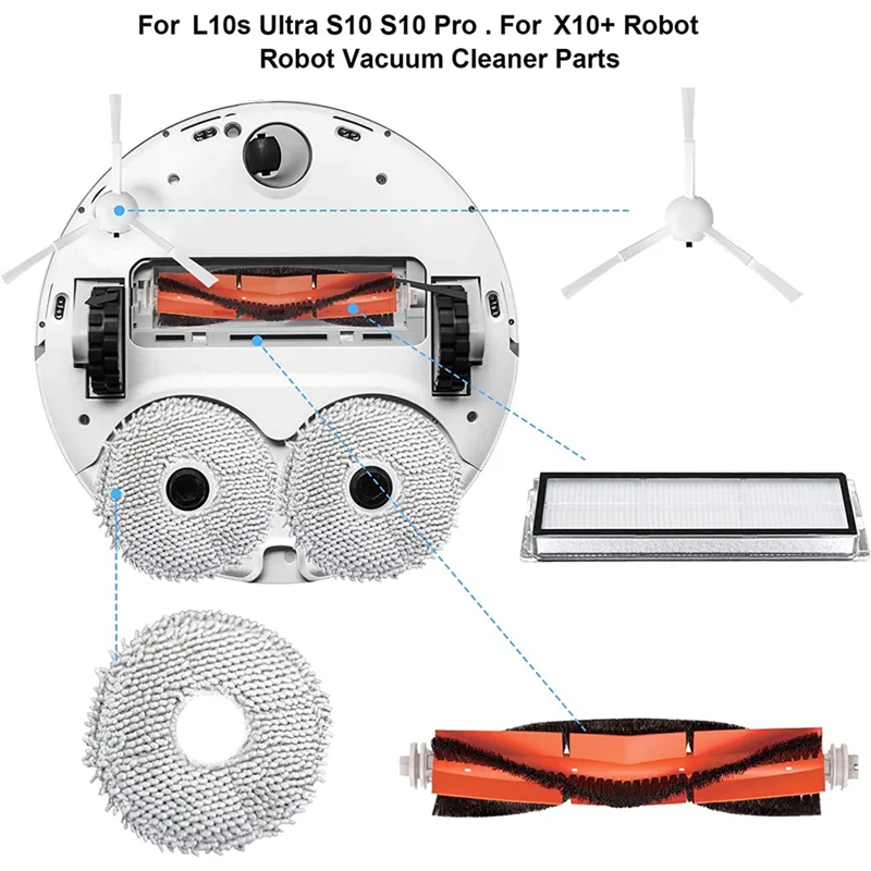 Kit de acessórios para dreame l10s ultra s10 s10 pro s20 s20 pro, para mijia omni x10 + robô aspirador peças reposição