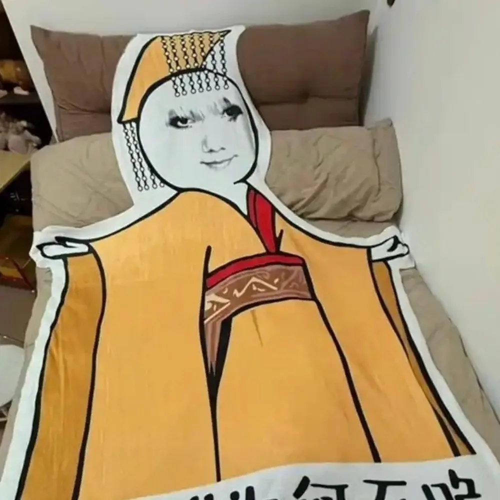 

Flannel Emperor Dragon Blanket Skin-friendly Fade-resistant Chinese Meme Blanket Soft Office Nap Sofa Throw Blanket