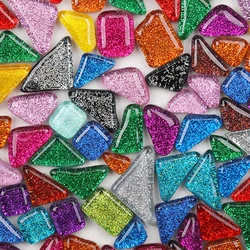 Piedras de mosaico de vidrio irregulares, guijarros de vidrio para manualidades, rompecabezas de Material para fabricación de mosaico Diy, 100 gramos por juego