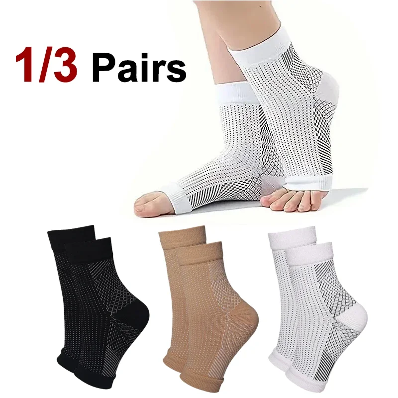 

1/3 Pairs Alleviation Ankle Joint Support Unisex Pressure Socks Fashionable Sports Sweat Absorbing Breathable Compression Socks
