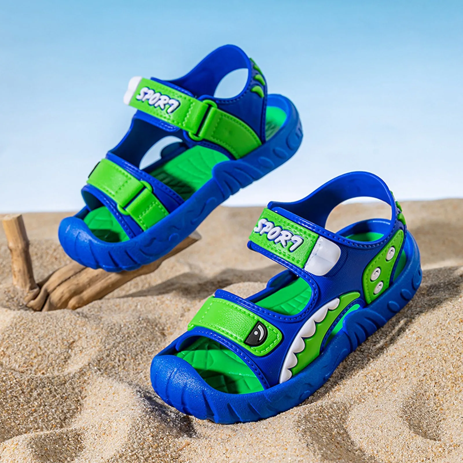 

Kids Slide Shoes Boys Comfortable New Fashionable Soft Soled Open Toe Beach Sandals Boys Slippers Wide Soft Sweat Shoes Hot