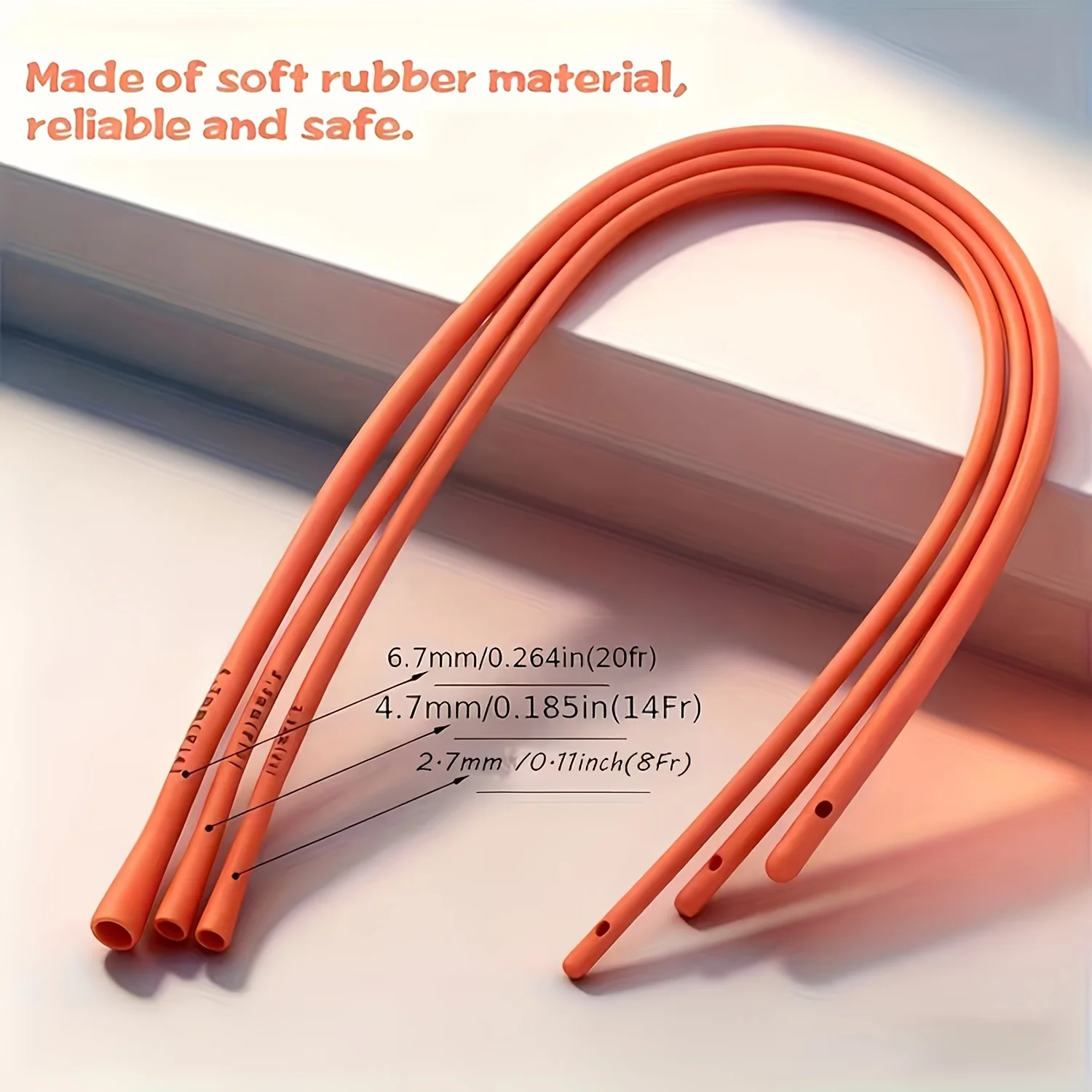 8Fr/10Fr/12Fr/14Fr/20Fr Red Flexible Rubber Tubes, Often Used for Liquid Transfer and Liquid Delivery, Are Suitable for More Advanced Laboratory Liquid Transfer, Distribution, and Conduit Fittings image 3