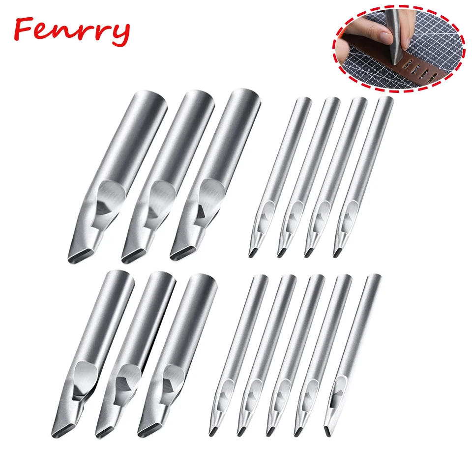 Fenrry Hole Puncher Set Leather Oval Hole Punch Steel Craft Hollow Hole Punch Leather Tools Leather Belt Hole Punch DIY Tools