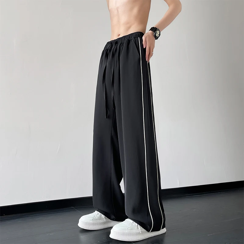 

Summer Thin Pants Men Fashion Oversized Wide Leg Pants Men Sweatpants Streetwear Loose Ice Silk Pants Mens Joggers Trousers