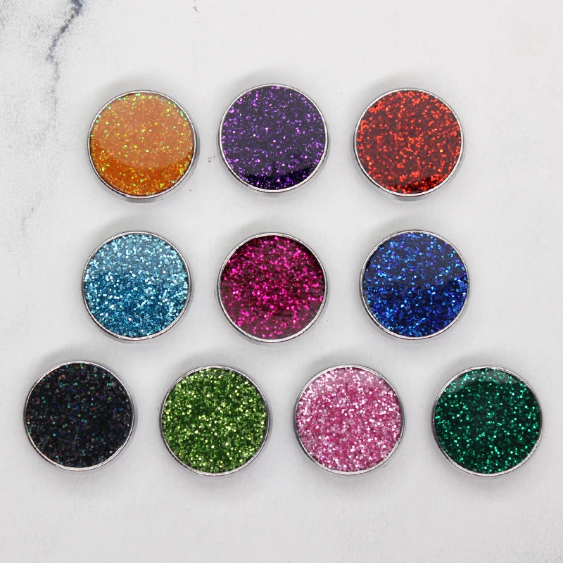 100p Glitter Round 8mm Slide Charms For Jewelry Making Bracelet Pet Collar Choker Wristband Keychain DIY Accessories Women Gift
