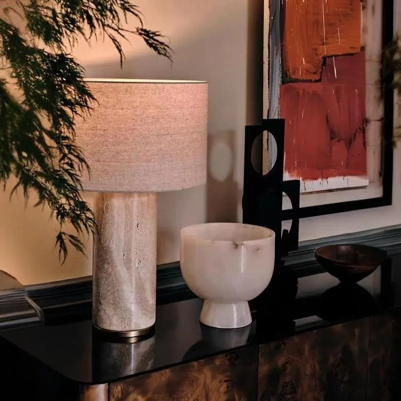 Candeeiro de mesa em mármore hotel sala de estar estudo quarto candeeiro de cabeceira