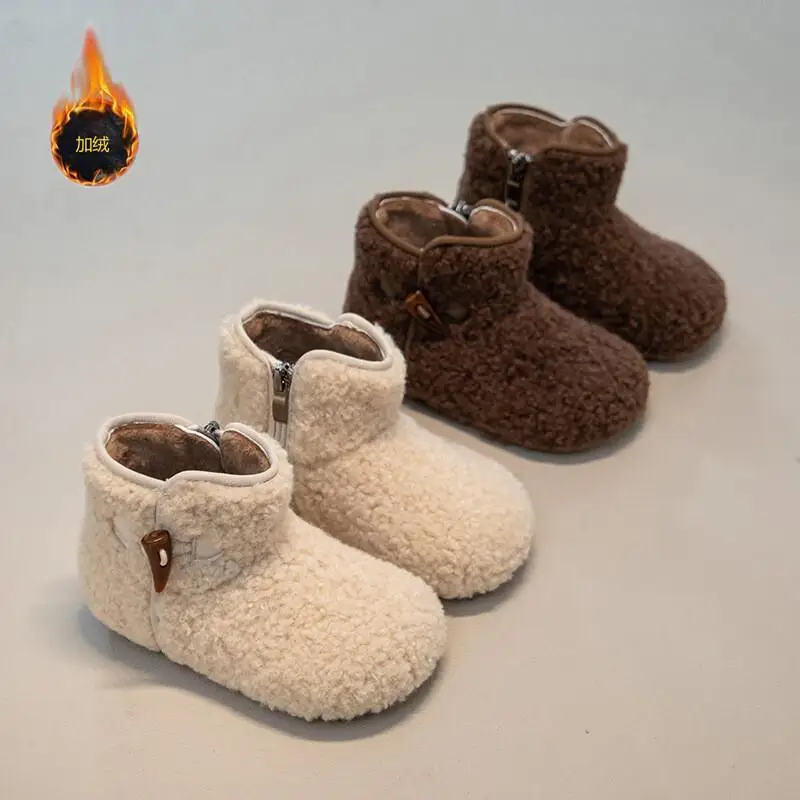 

Kawaii Casual Shoe Fashion Childrens Shoes Winter Boots Faux Fur Lined Kids Casual Boots 2025 New Fashion Cute Boys Girls Warm