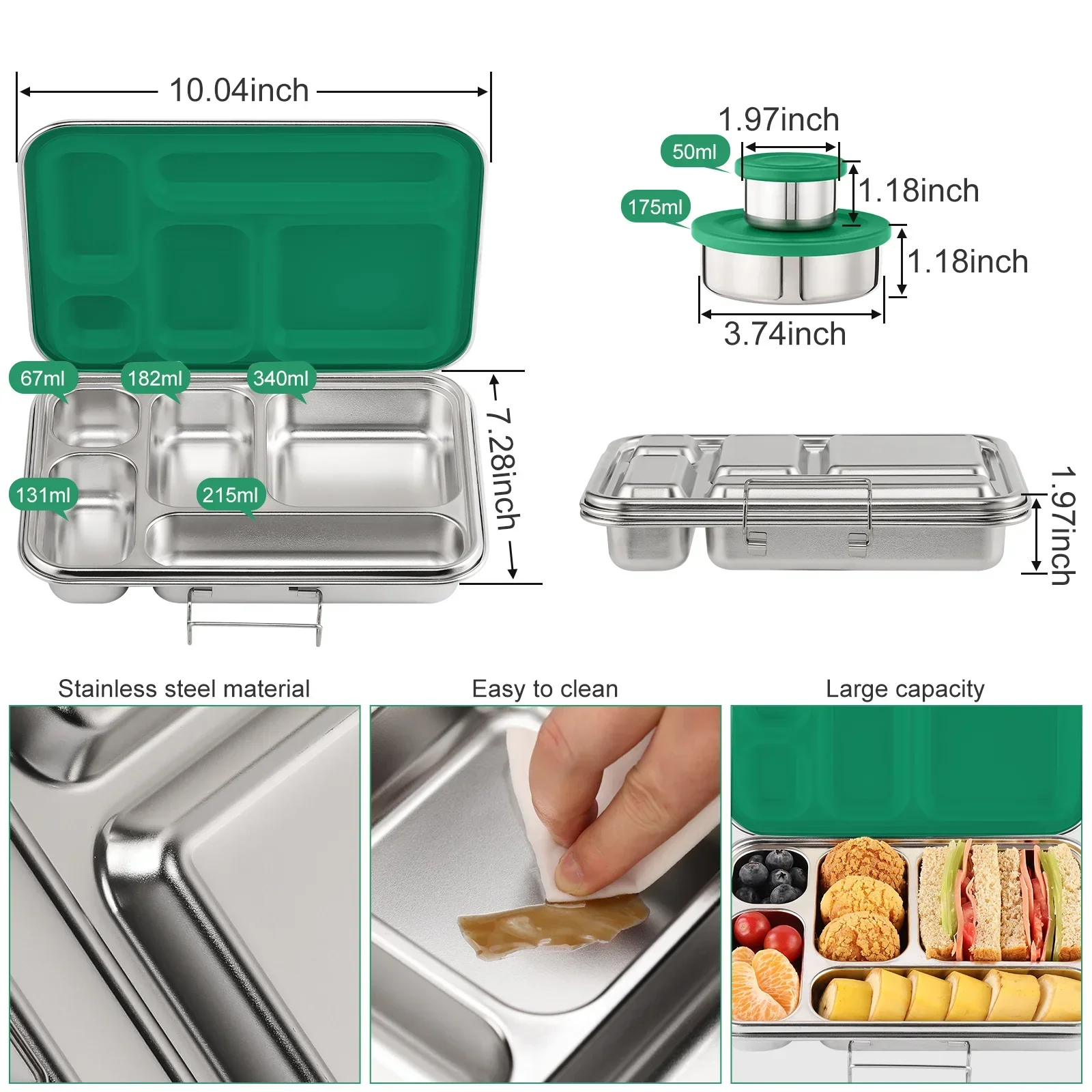 Stainless steel Bento Lunch Box refrigerator storage box preferred food freshness preservation picnic box container