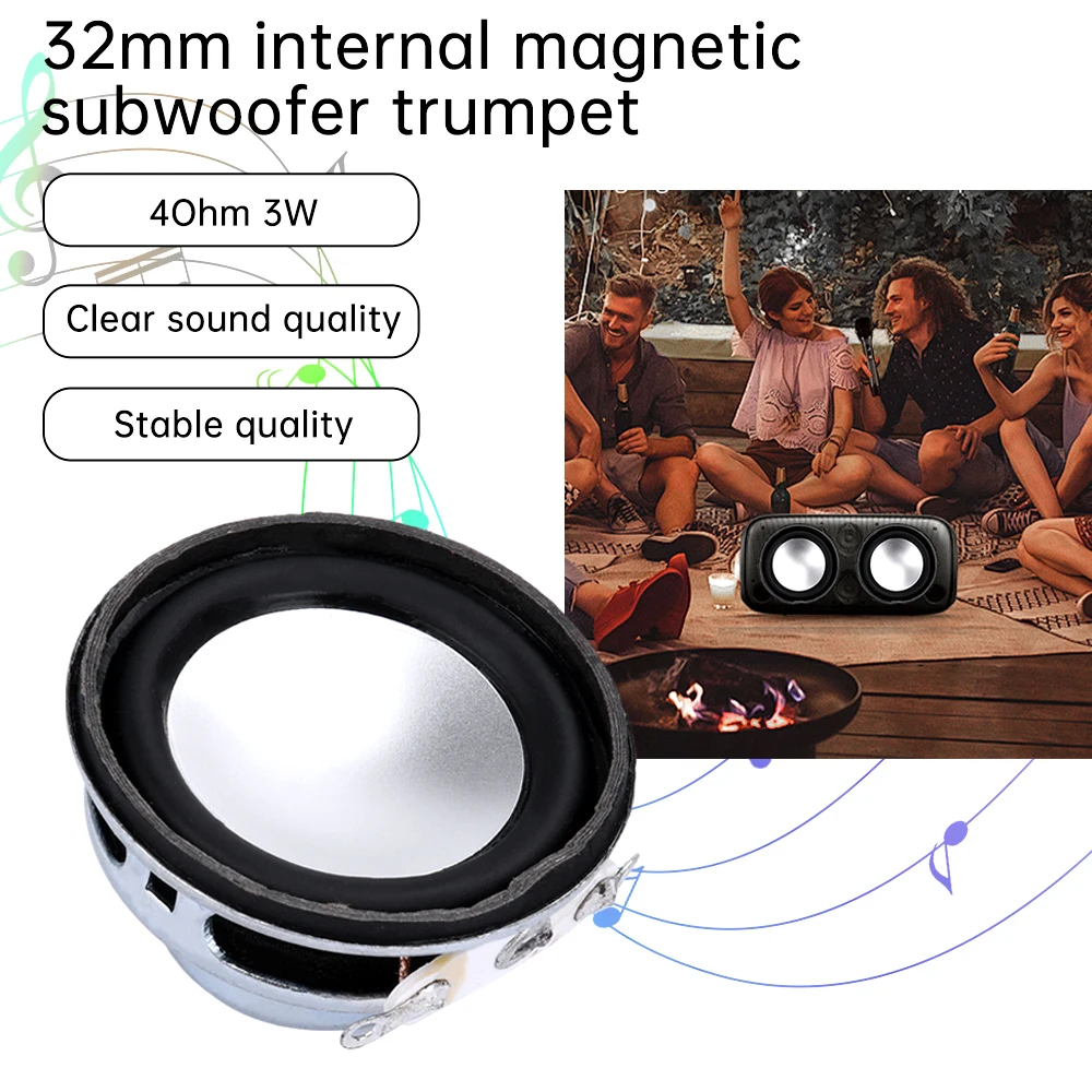 32mm Inner Magnetic Subwoofer Small Speaker Mini Audio Speakers Portable Sound Speakers Audio Woofer Home TheaterLoudspeaker