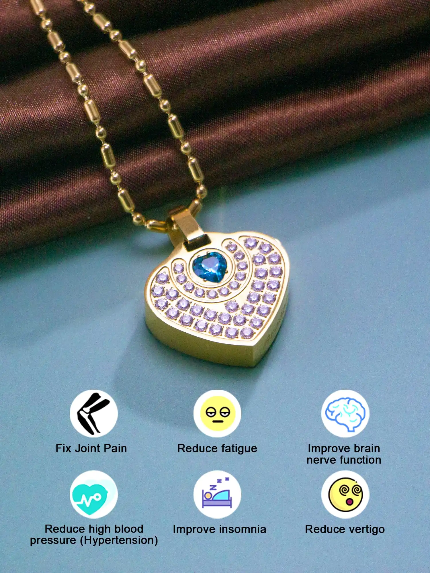 Aradoo Health Necklace Pendant Negative Ion Anti-radiation Anti-oxidation Energy Necklace Germanium Magnetic Slimming Necklace