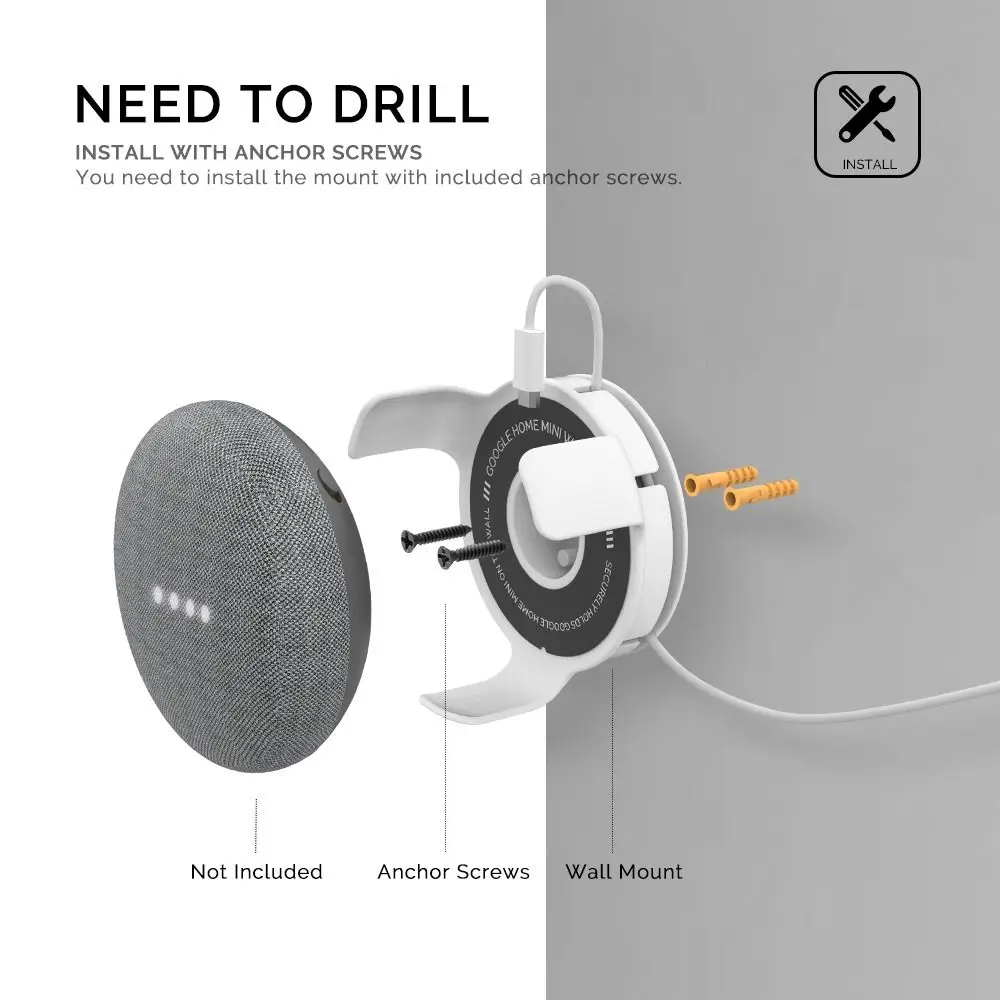 New Cord Management Hanger Bracket Speaker Wall Mount Holder Stand For Google Home Mini