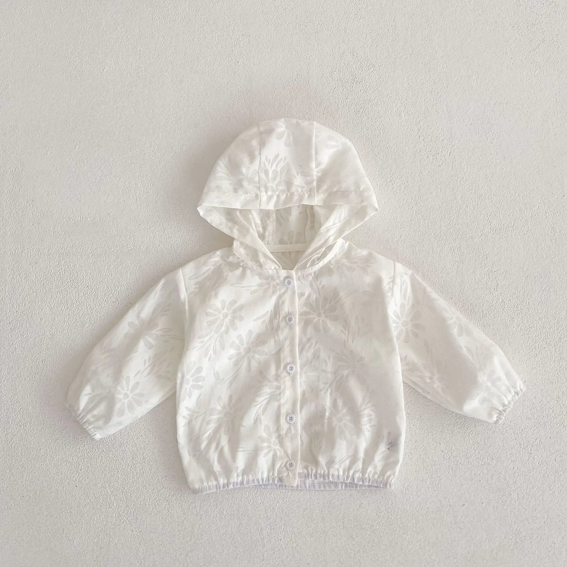 2023 neu im Herbst hübsche Säugling gemusterte Strickjacke voller Ärmel Kapuze Kinder Baby Kinder grls Sonnenschutz hemd dünne Mantel jacke