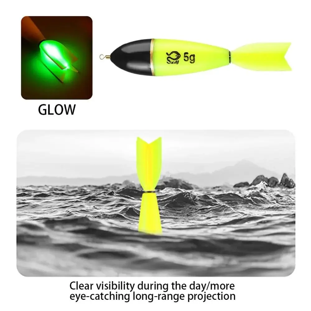 Durable Luminous Fishing Float ABS Light Stick Striking Fish Float Sea Ocean Rock Fishing Bobber Day and Night