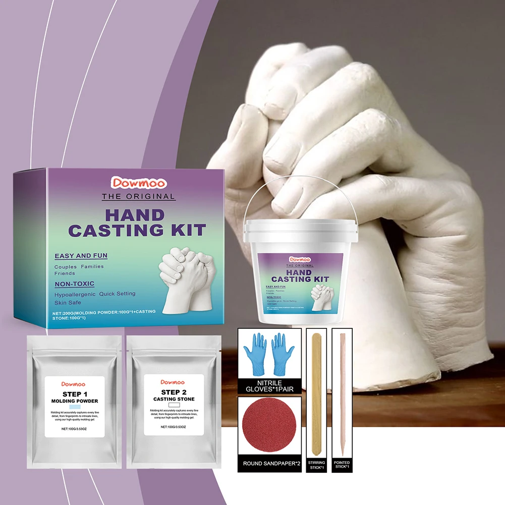 Kit de fundição de mão Kit de molde de molde de mão divertido Kit de molde de molde para crianças para adultos Casamentos de casamento para crianças presentes