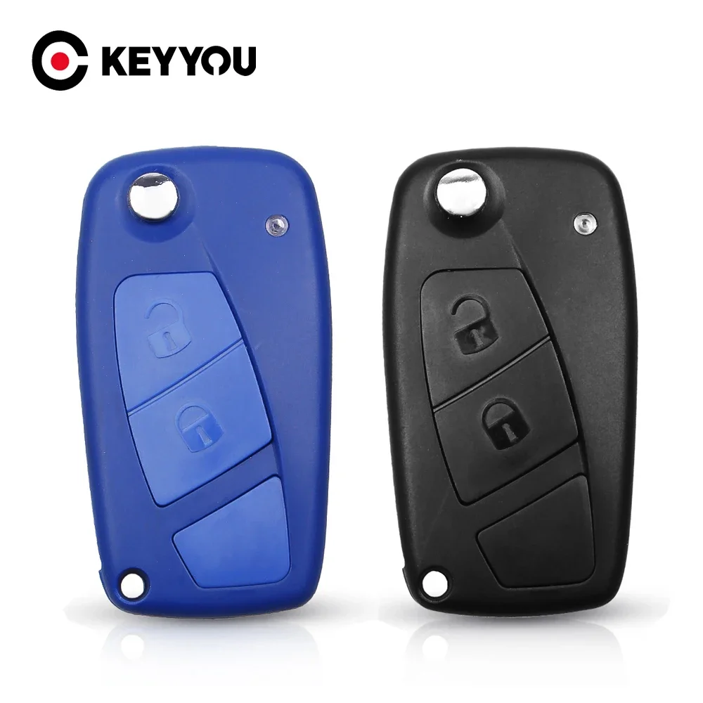 KEYYOU 2/3 Buttons Car Key Shell For FIAT Punto Ducato Stilo Panda Remote Key Case Cover Fob Keyless Entry Fob SIP22