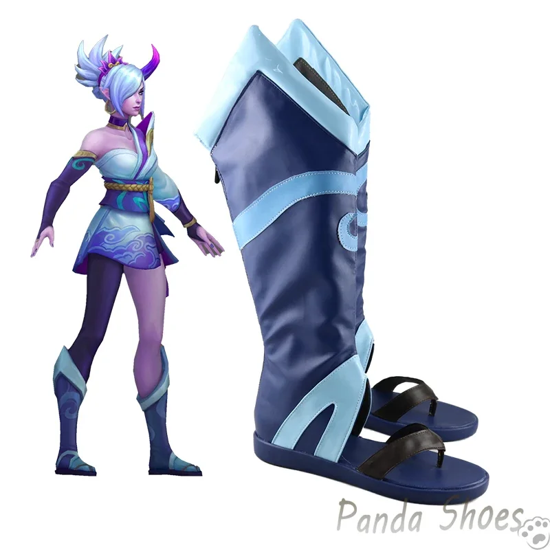 LOL Riven Cosplay Shoes Game League of Legends Cos Long Boots The Exile Cosplay Costume Prop Shoes for Halloween Party